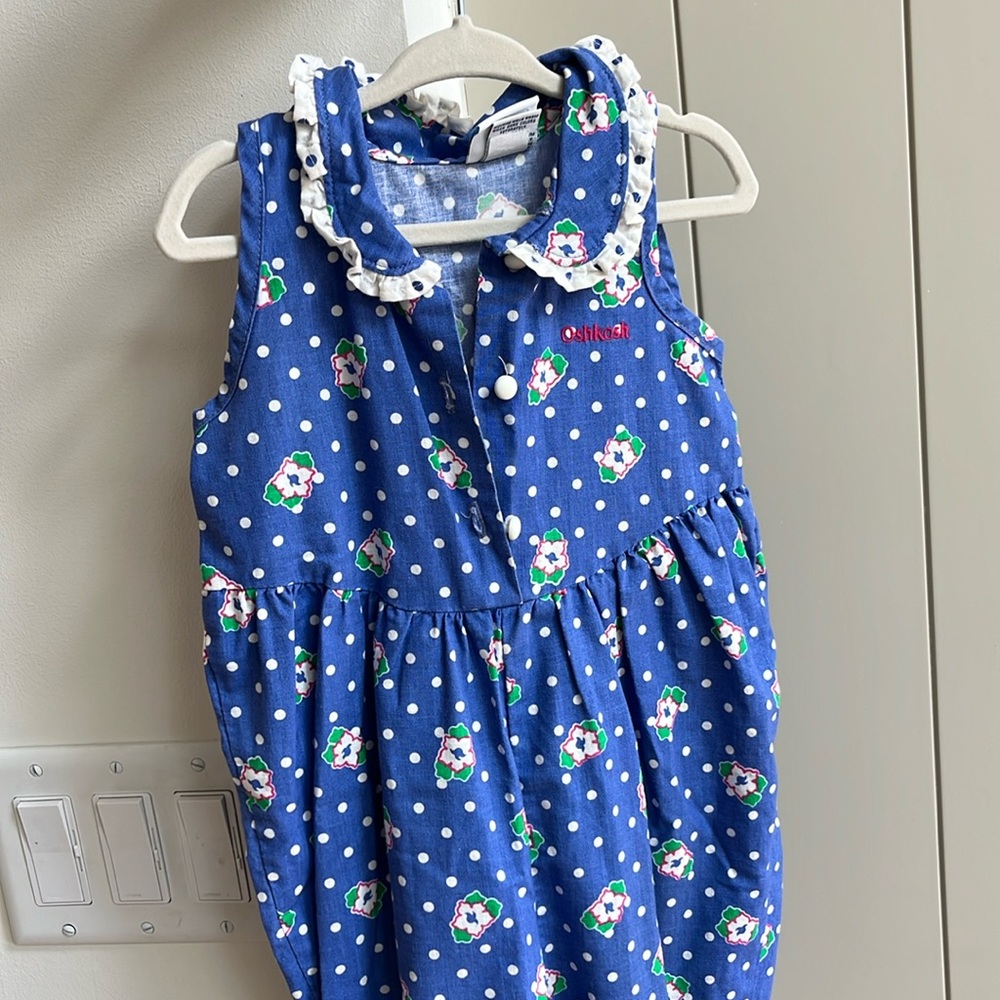 Vintage Osh Kosh Hawaiian print romper